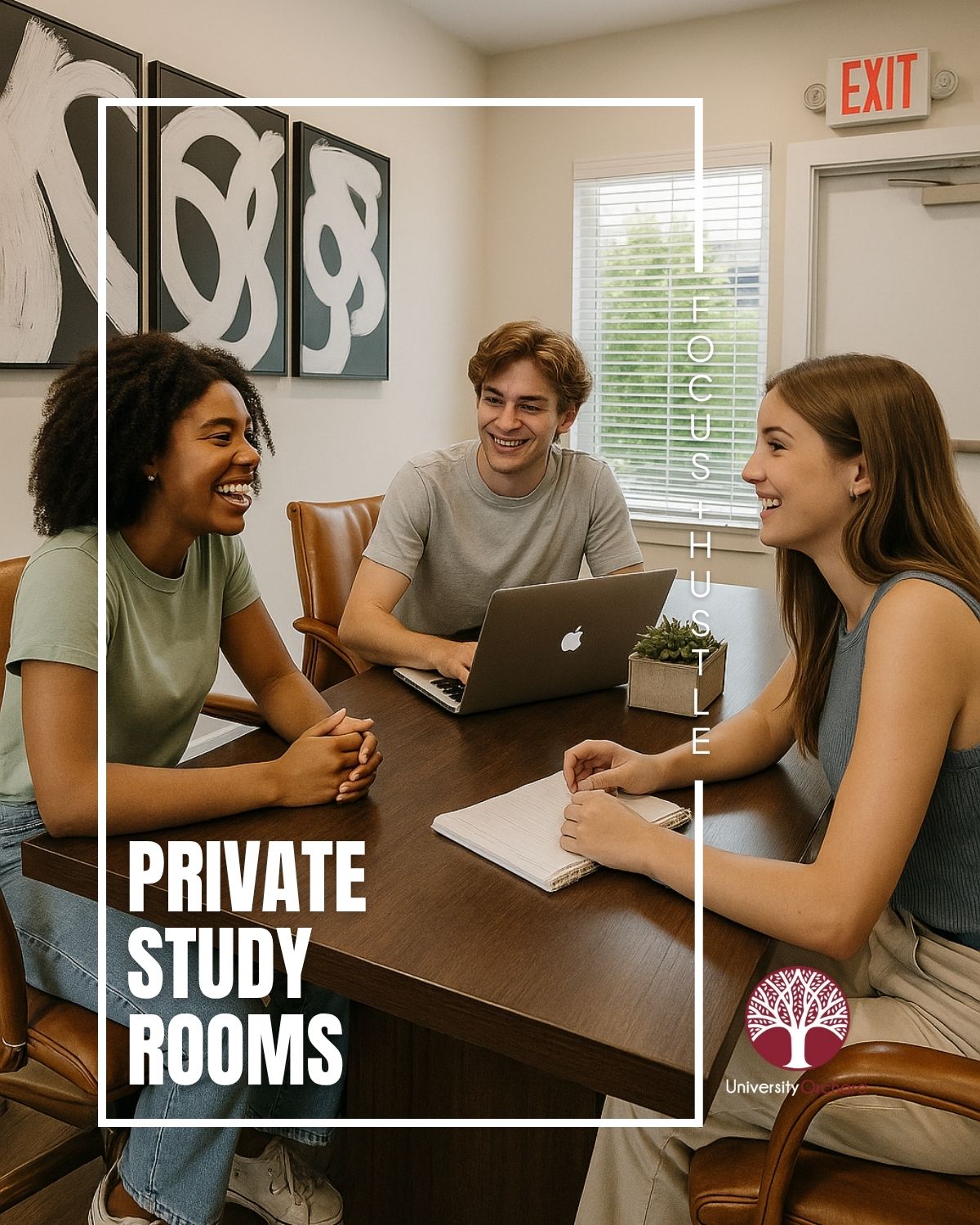 Private study rooms static ad example
